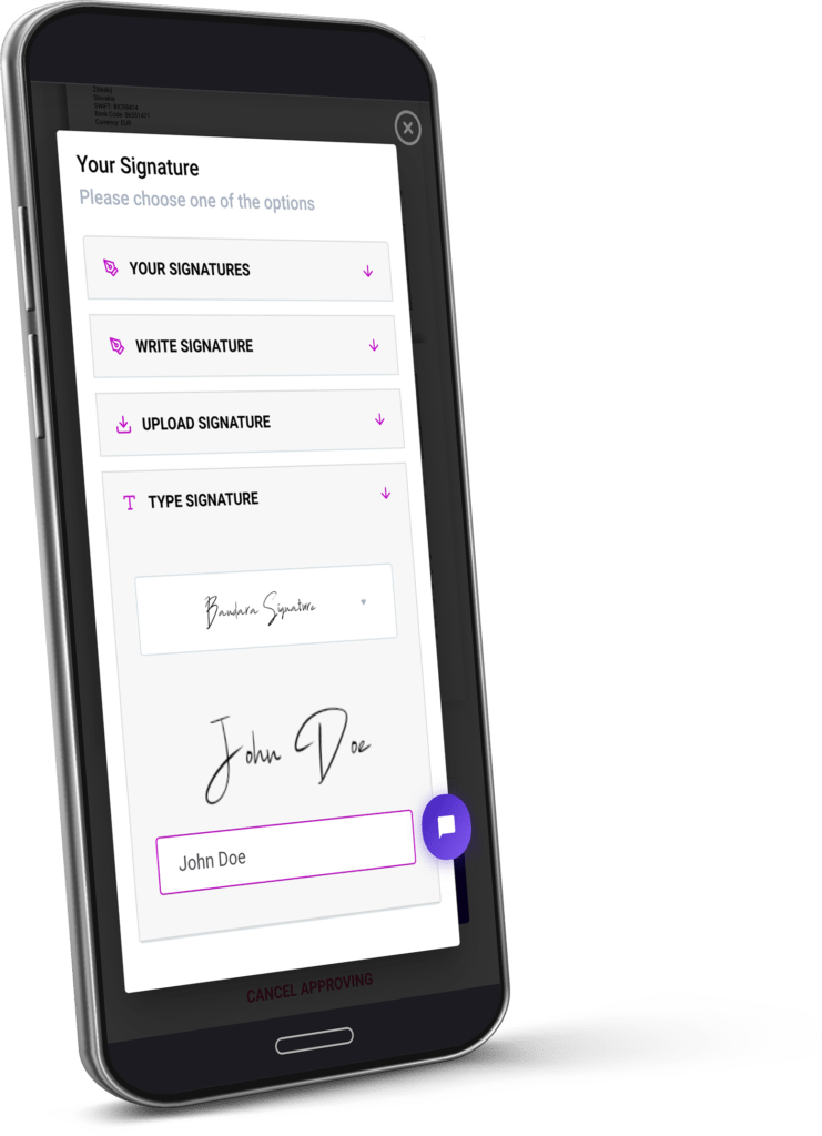 CARLAVIA eSignature am Handy